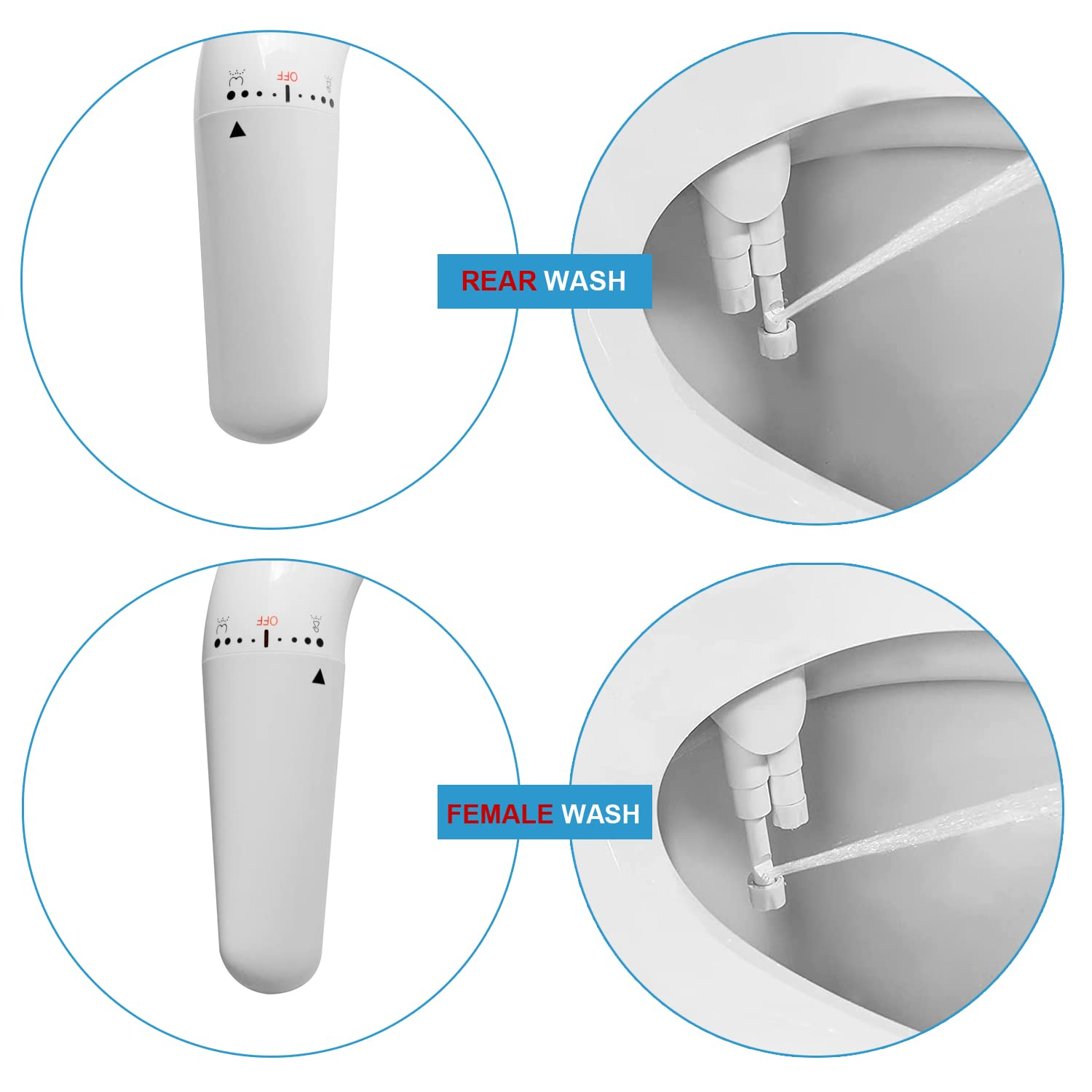 Bidet Attachment for Toilet - WITHLENT Ultra-Slim Bidet Non-Electric Dual Nozzle(Frontal & Rear Wash) Adjustable Water Pressure, Fresh Water Bidet Toilet Seat Attachment + Portable Bidet