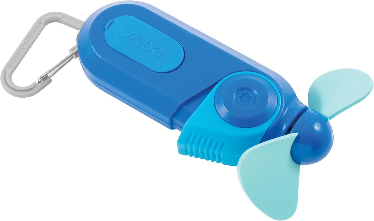 Blue Portable Battery Powered Carabiner Misting Fan