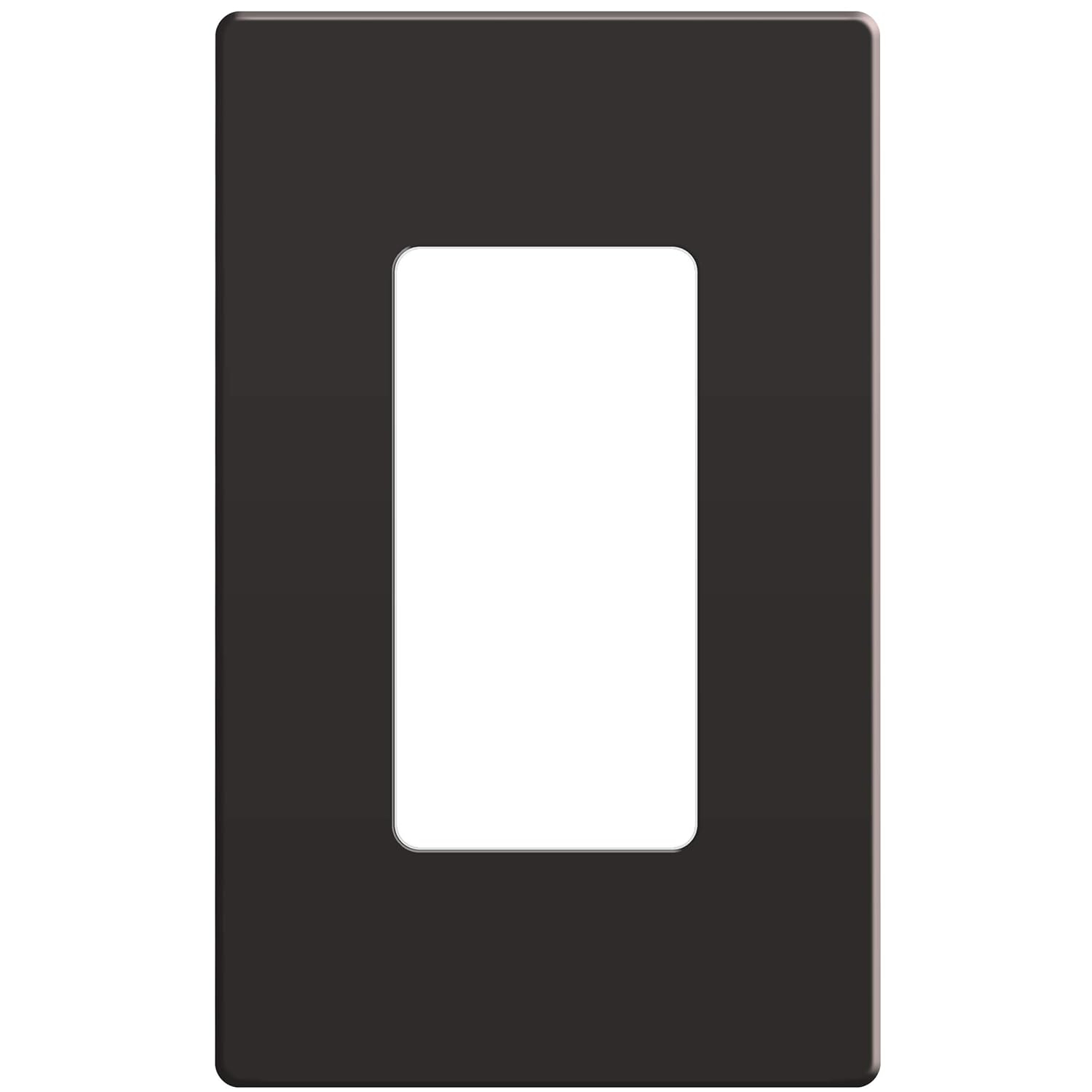 ENERLITES Elite Series Screwless Decorator Wall Plate Child Safe Outlet Cover, Size 1-Gang, Unbreakable Polycarbonate Thermoplastic, SI8831-DB, Dark Bronze