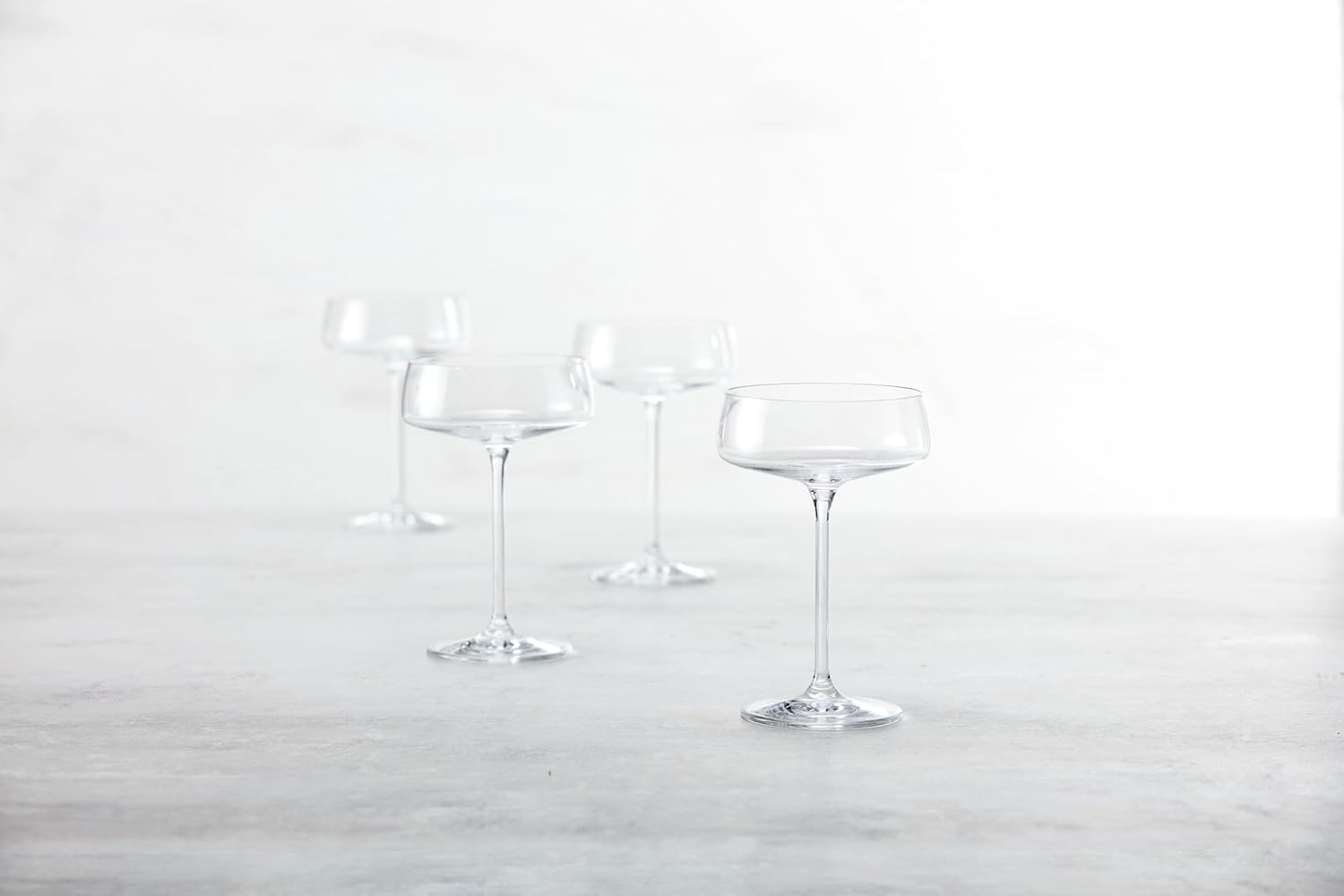 Elegant Clear Tritan Crystal Coupe Cocktail Glass Set