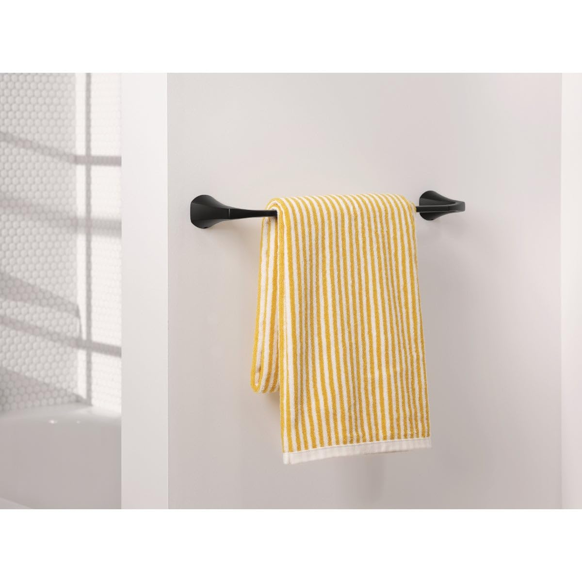 18" Matte Black Wall Mounted Towel Bar