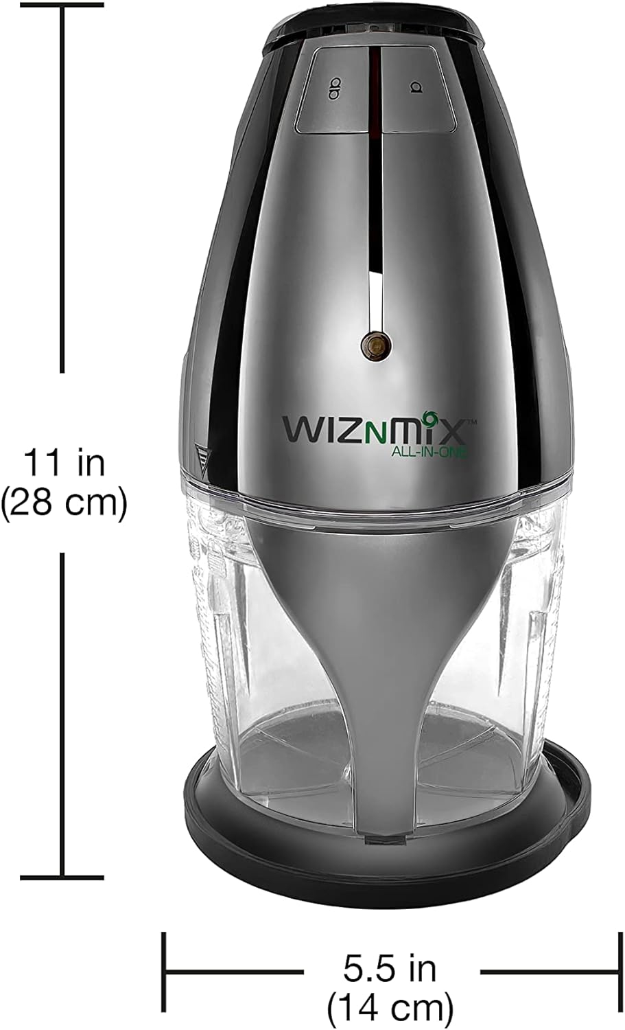 Salton WizNMix All-in-One Food Processor, Chopper & Blender for Mixing, Purees, Whipping, 750 ml Capacity, Black (FP2102BK)