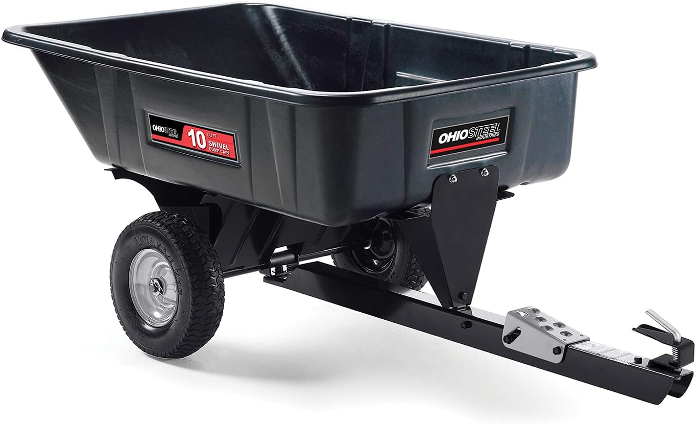 Ohio Steel 3040P-SD 10 Cubic Foot Poly Swivel Tractor & Mower Dump Cart