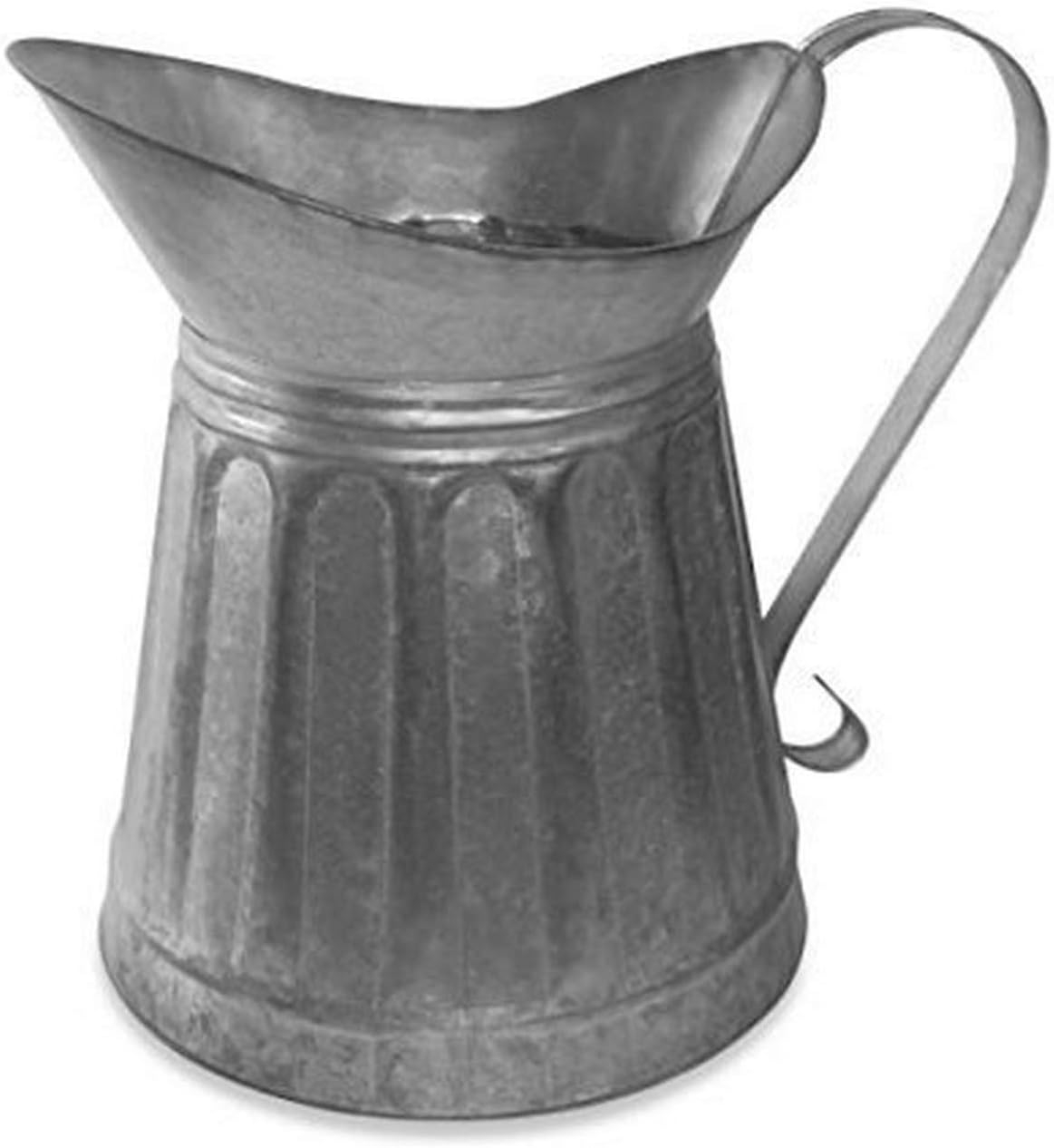 Colonial Tin Works 530042 CTW Metal Milk Pitcher Rustic Farmhouse Decor, Steel, 12-inch Height, one size, Galvanized Silver