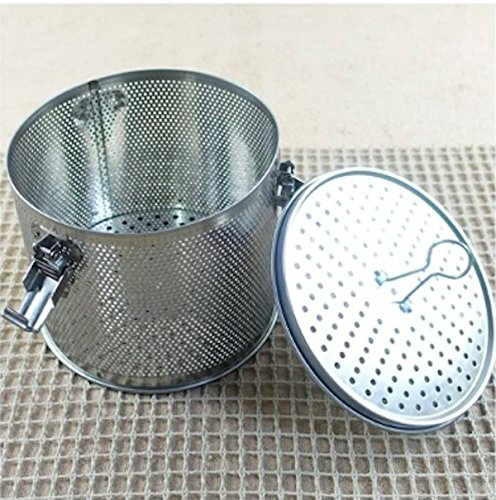 Commercial Grade D 6.3" X H 5.3" Genuine Stainless Steel 18/8 Perforated Tall Strainer - One Touch Lock System - Restaurant & Home Use - Extra Large