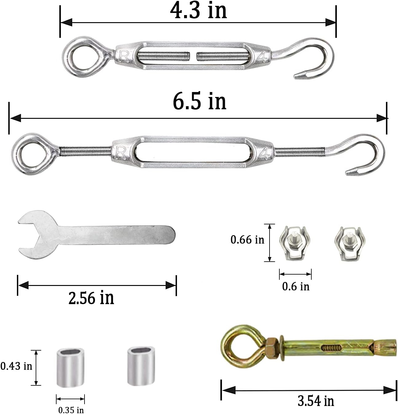 MHY 16Ft Heavy Clotheslines,Outdoors 304 Stainless Steel Clothes Line,Heavy Duty Cable Wire Rope with Retractable System，Windproof Clothes Rope for Outdoor/Indoor/Home/Drying/Curtain Hanging