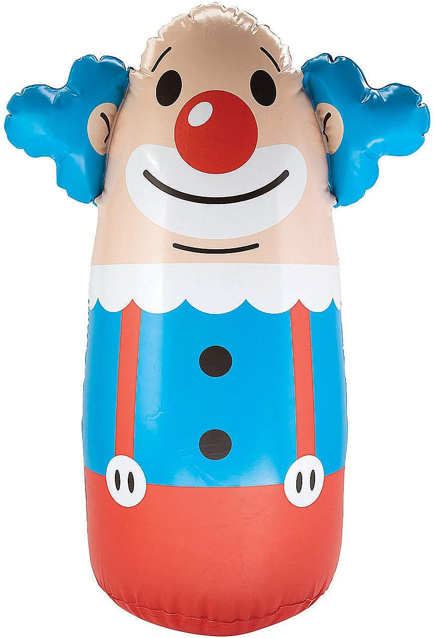3-Foot Tall Inflatable Vinyl Clown Punching Bag for Kids