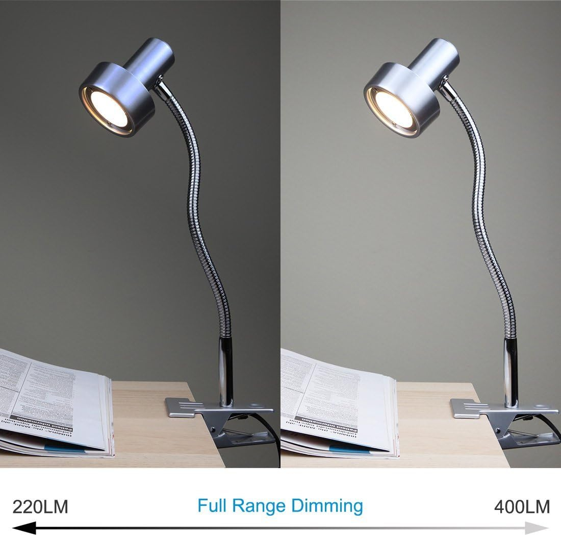 O’Bright Luxor - Dimmable LED Desk Lamp with Gooseneck (Aluminum-Clip on)
