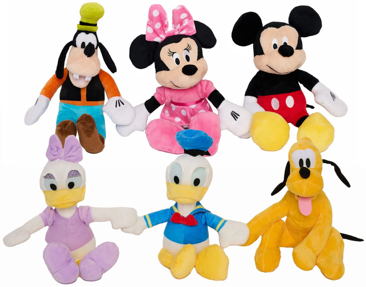 Disney Mickey & Friends Plush Doll Toy Hands Stick Together 6-Dolls 11"