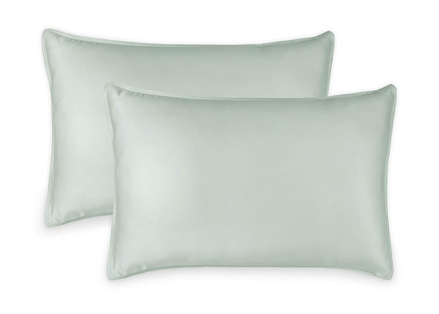 PURE BAMBOO Pillowcases - Queen Size 2-piece Set (20"x30") - Genuine 100% Organic Bamboo Viscose, Luxuriously Soft & Cooling, Double Stitching, Envelope Closure (2 Queen Pillowcases, Sea Glass)