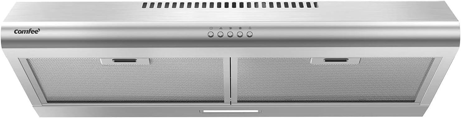 30 in. 200 CFM Convertible Ducted Under Cabinet Range Hood in Stainless Steel with 2 Reuseable Filters and 2 LED Lights