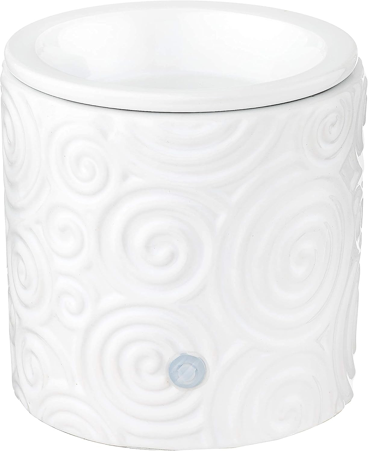 White Swirl Ceramic Candle Warmer Electric with Safety Timer | Automatic Plug in Fragrance Warmer for Scented Wax Melts, Cubes, Tarts | Air Freshener Set for Home Décor, Office, and Gifts