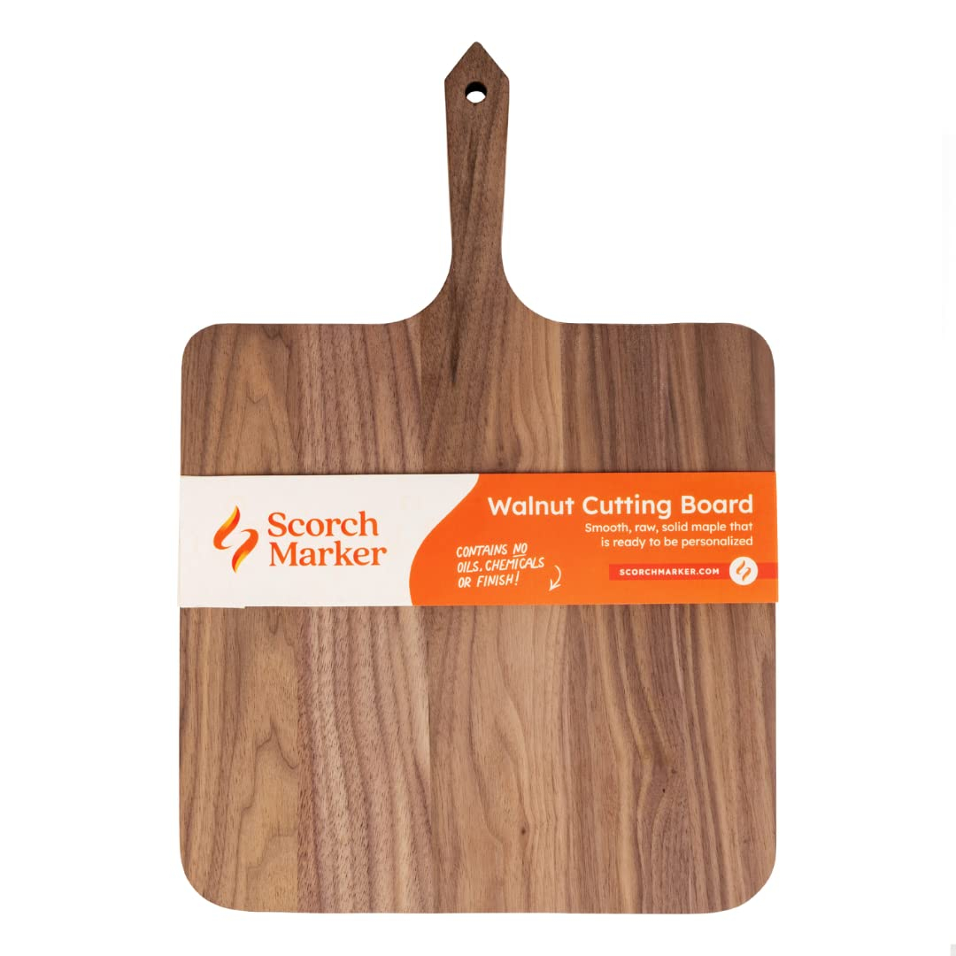 Scorch Marker Walnut Cutting Board, Personalizable Woodburning Piece for Kitchen Use or Decor, For Use with Scorch Marker and Our Vinyl Stencils