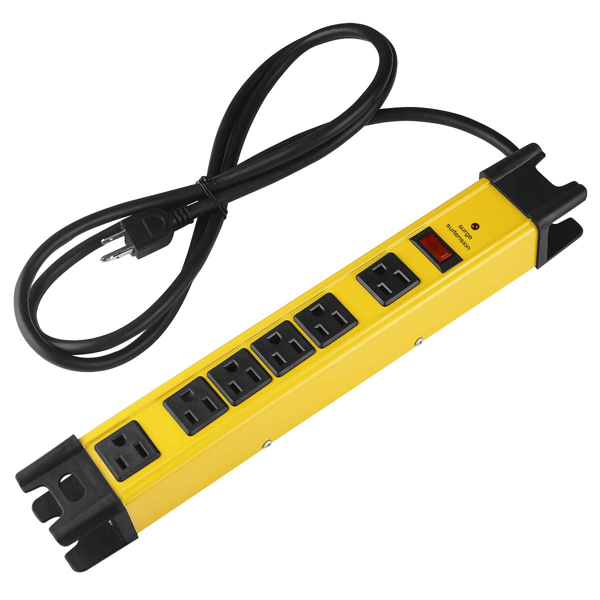 Strongway 6-Outlet Steel Power Strip, 14/3 Ga., 15 Amps