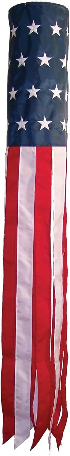 Patriotic Stars and Stripes Embroidered 60" Polyester Windsock