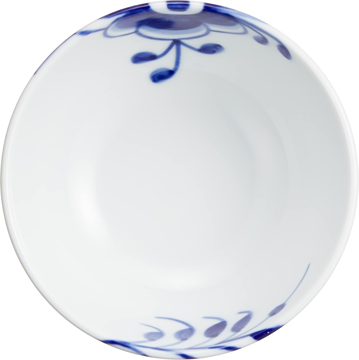 Blue Fluted Mega Hand-Painted Ceramic Fruit Serving Bowl