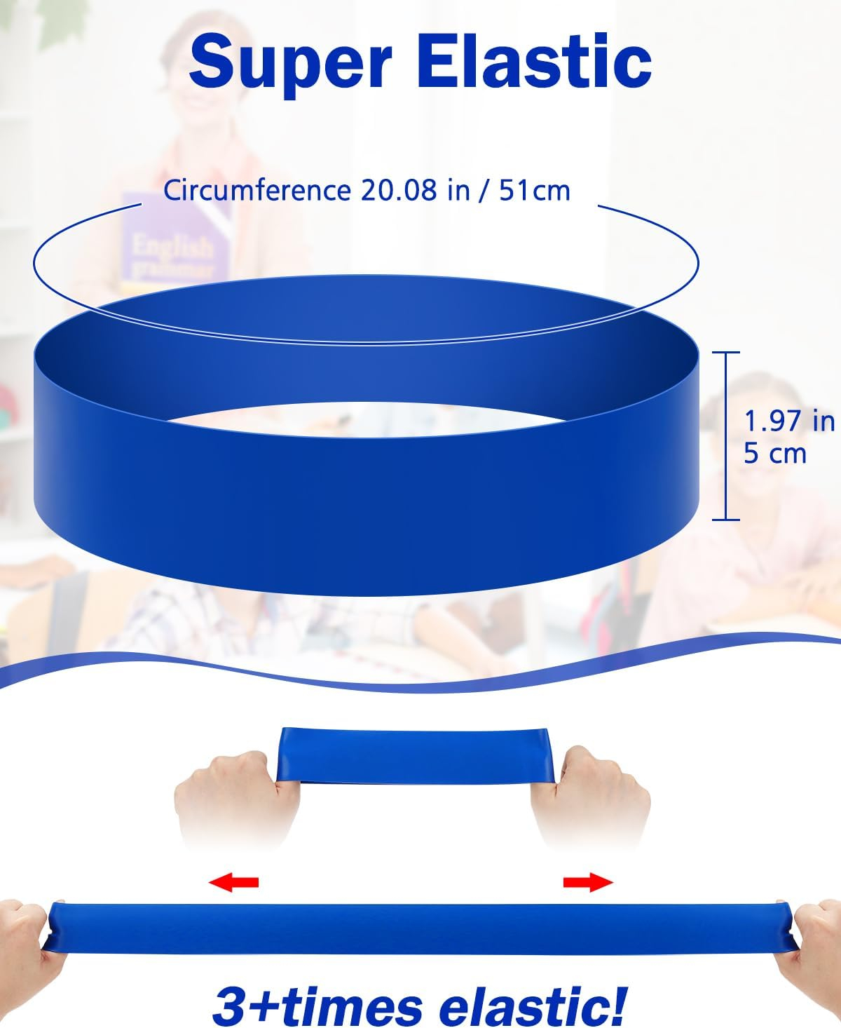 10 Pack Chair Bands for Kids with Fidgety Feet, Classroom Must Haves, Flexible Seating Chair Bands for Sensory Focus, Fidget ADHD Autism School Desks Supplies (Blue)