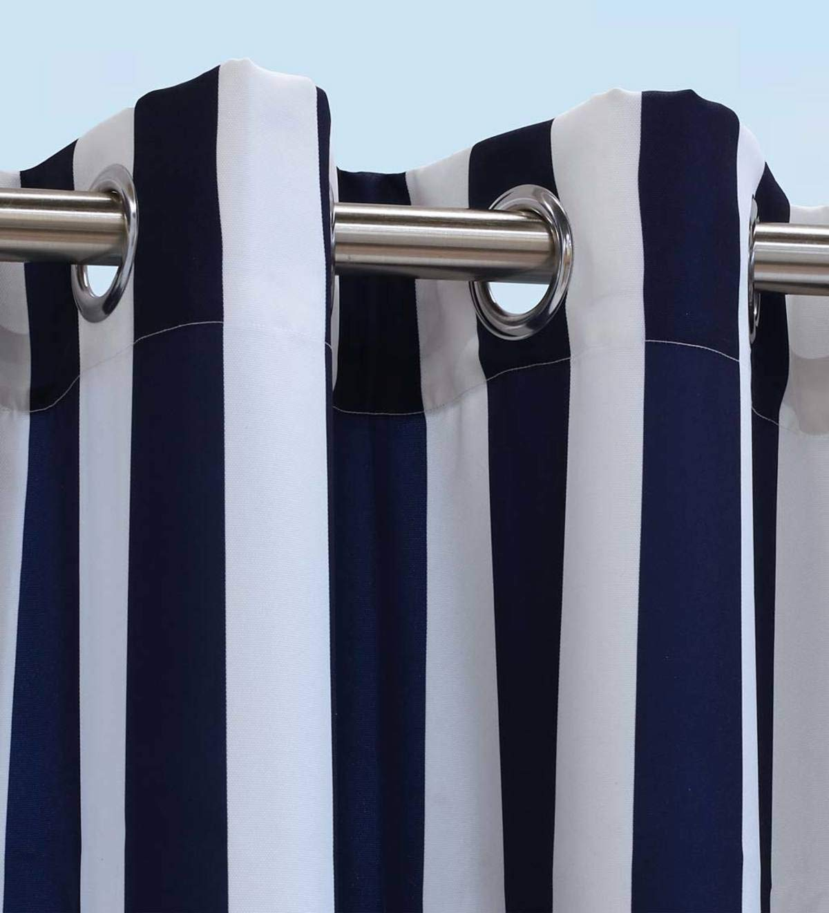 Coastal Stripe Grommet Curtain Panel Window Dressing 50 x 84 in Navy