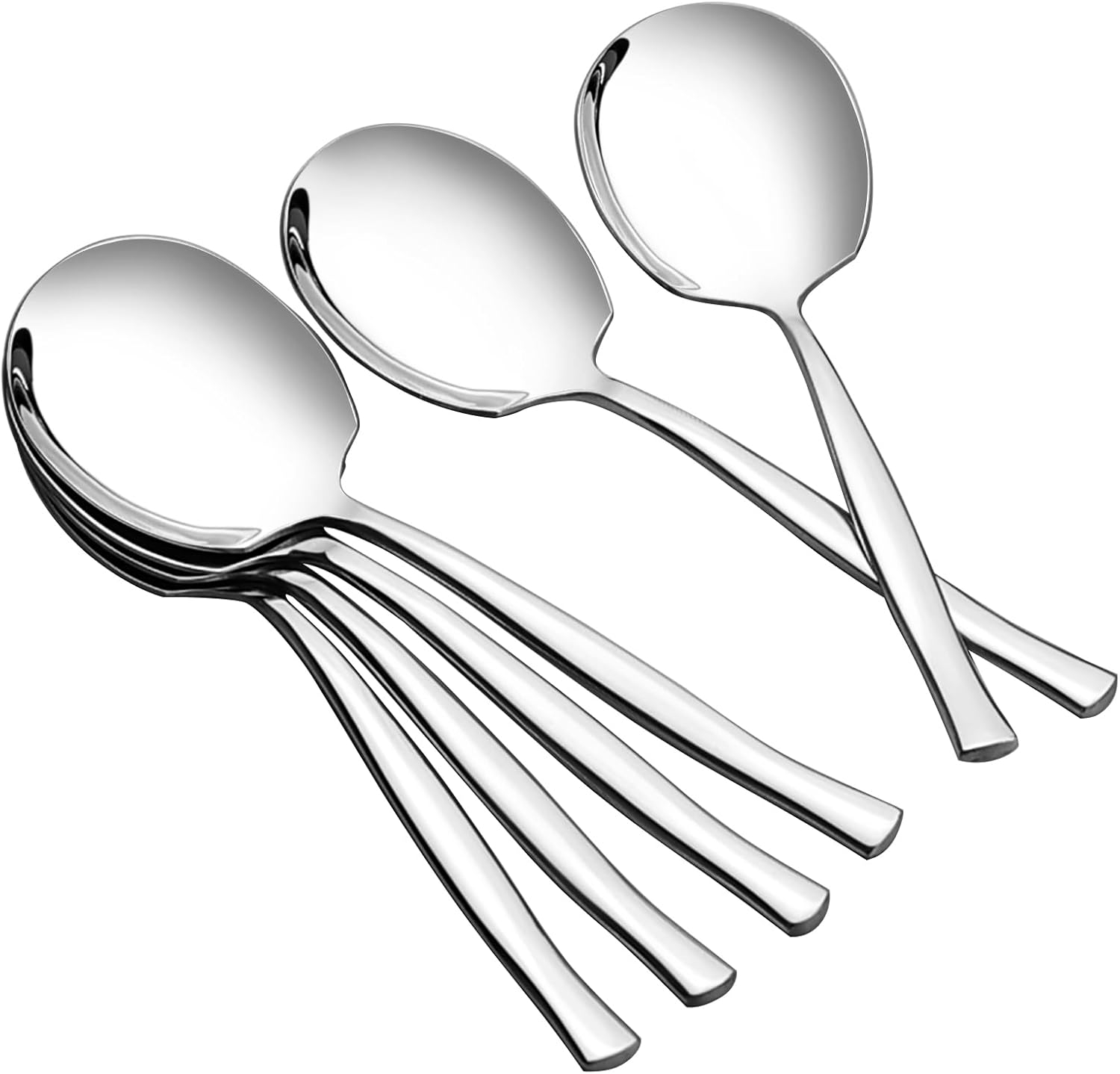 6 Pieces Stainless Steel Serving Spoon, Large Buffet Serving Spoon Set