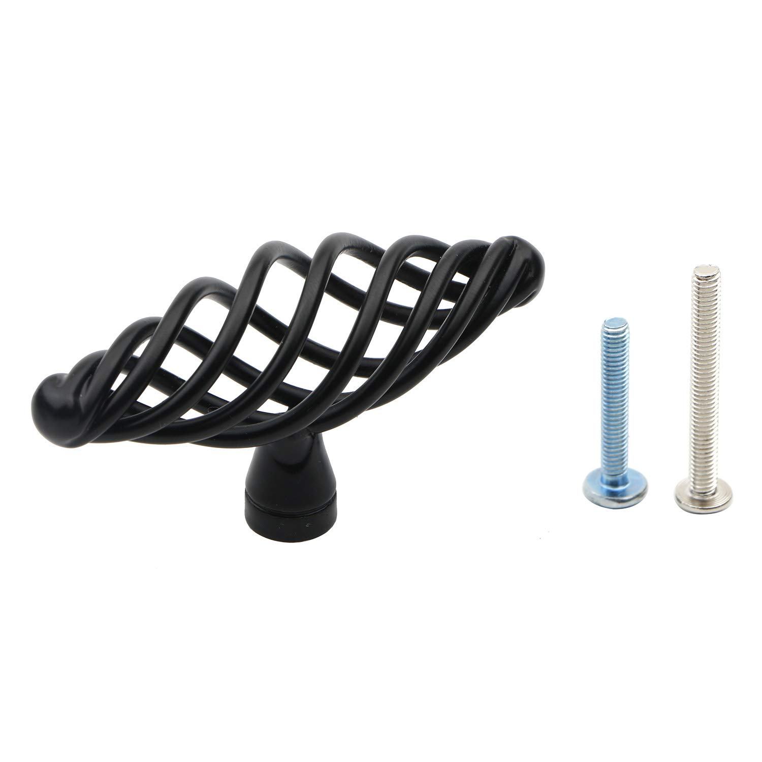 6 Pack Muted Black Birdcage Nest Twist Cabinet Wardrobe Door Handle Drawer Cupboard Kitchen Dresser Pull Single Hole