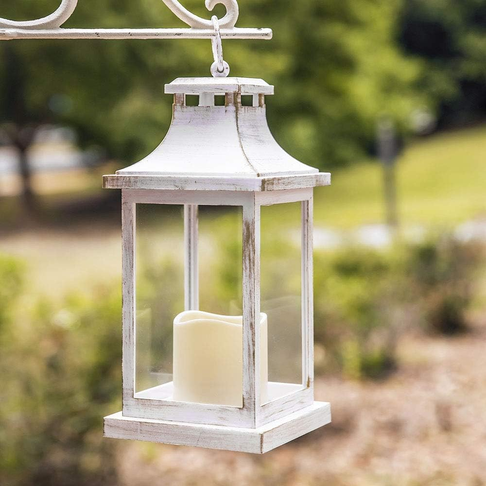 LED Decorative Lanterns - Set of 6 - Kate Aspen Vintage Rustic Home Dcor Lantern Tabel Centerpiece for Wedding, Bridal Shower, Anniversary Party - White/Ivory