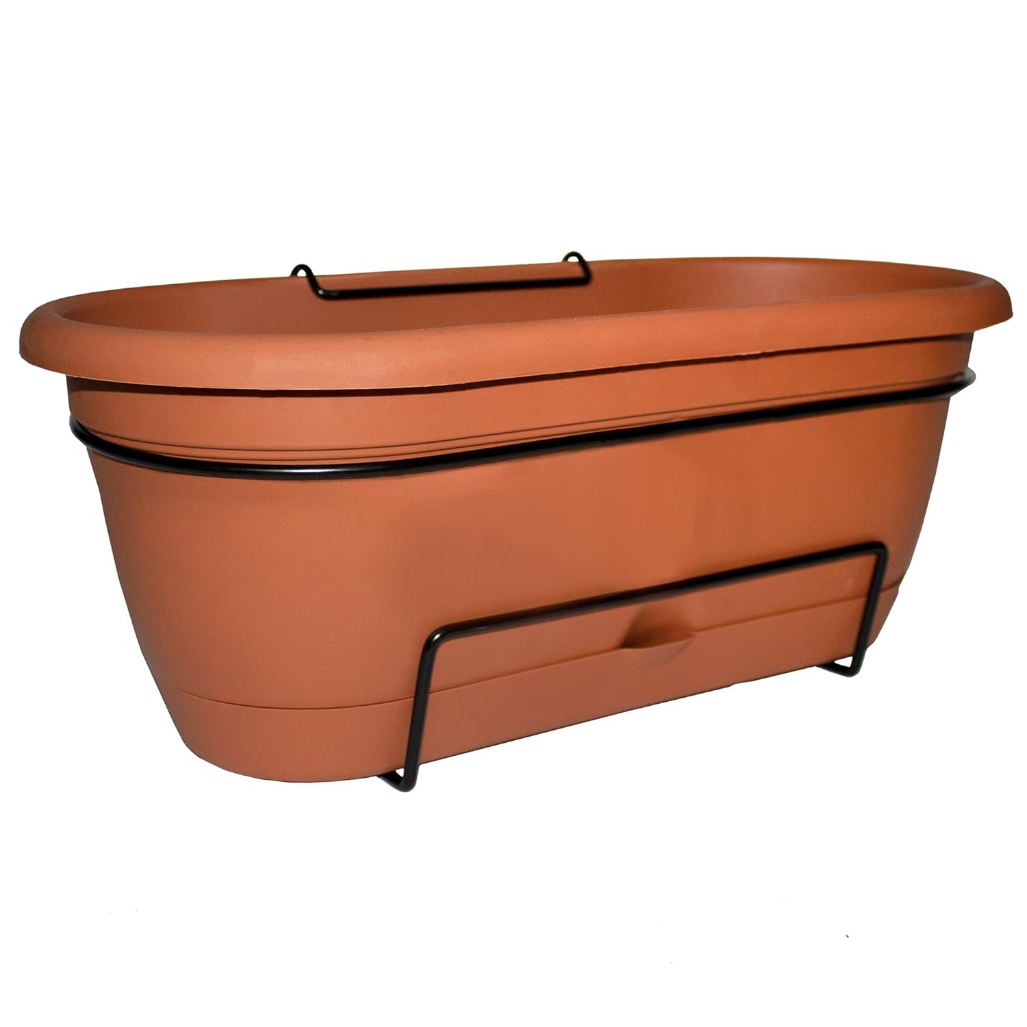 Bloem 7.5 in. H X 9.13 in. W X 18 in. D Resin Lucca Window Box Terracotta