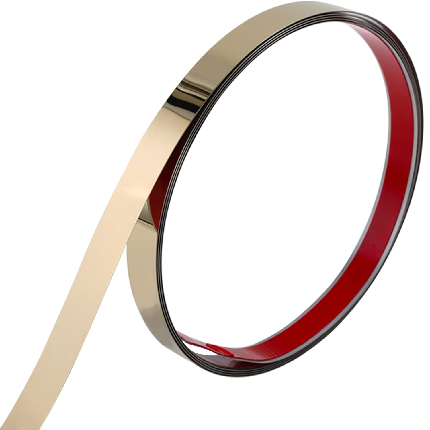 Stainless Steel Wall Molding Trim Peel and Stick, Flexible Self-Adhesive Metal Trim for Ceiling, Mirror Frame and More, Mirror-Like Finish Metallized Silver