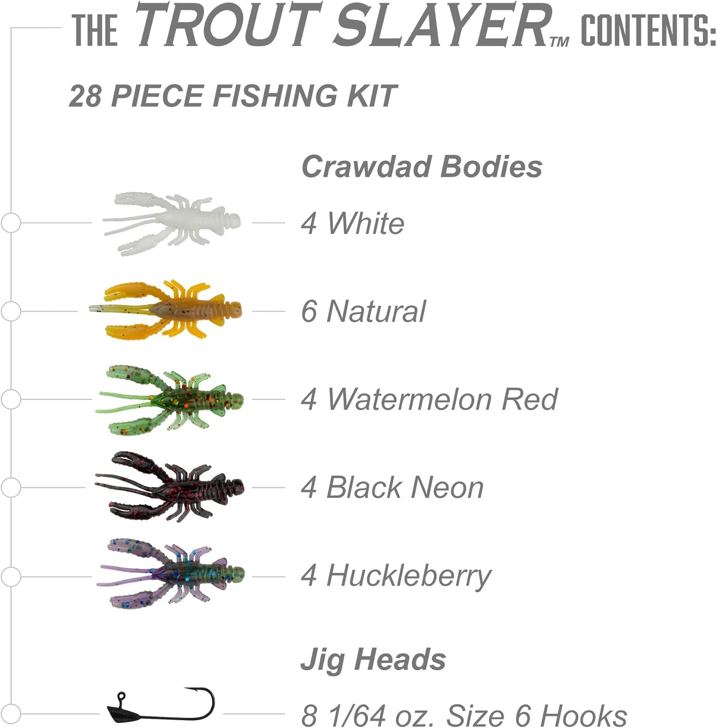 Leland Deadly Trout Slayer Fishing Lures Kit, 28 Count