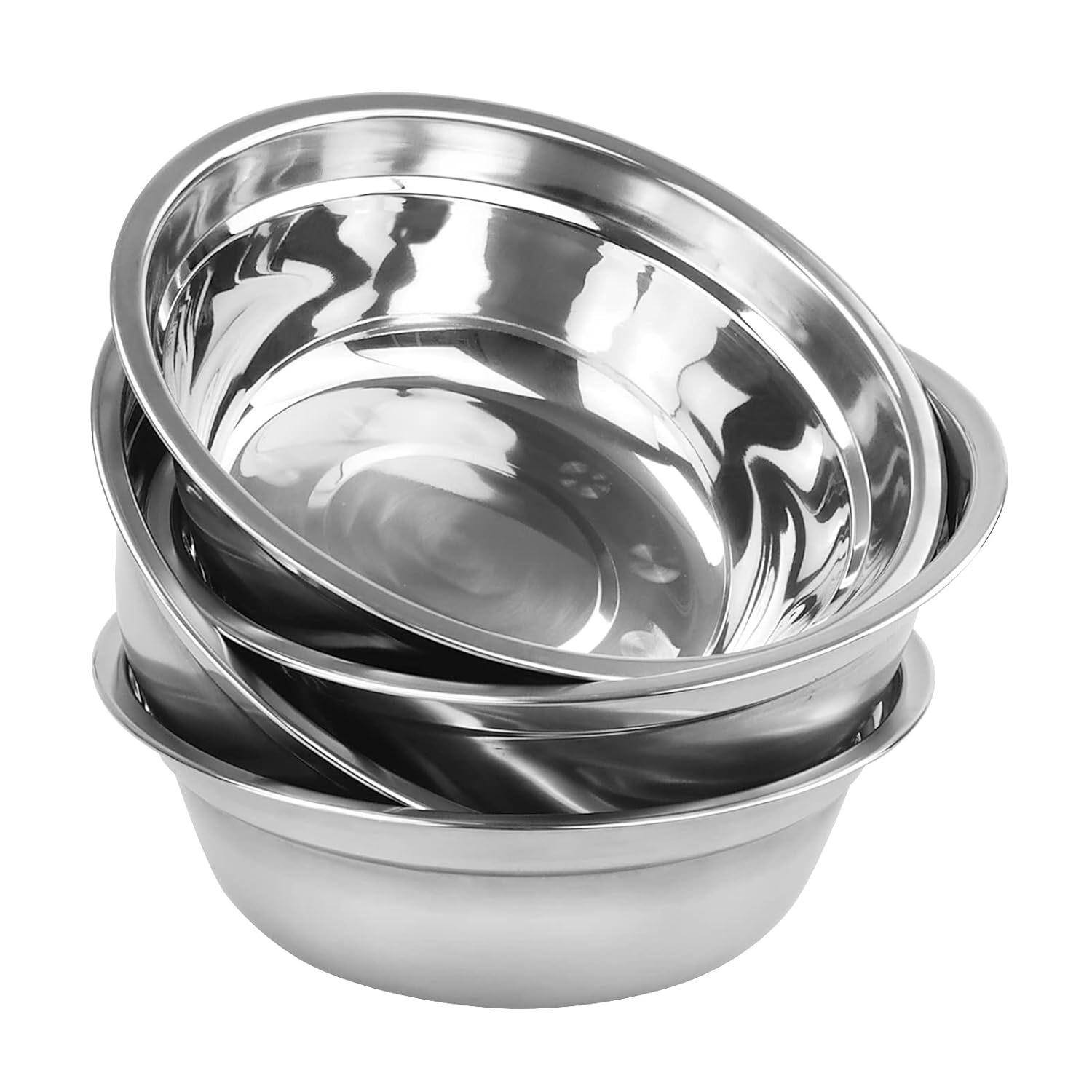 4-Pack Stainless Steel Mixing Bowls/Metal Prep Bowls, Salad Serving Bowl Set