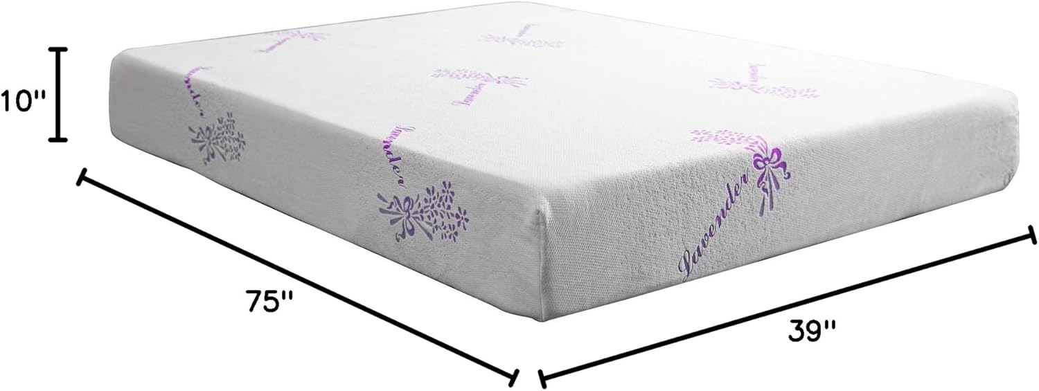 Queen Size 10" Lavender Memory Foam Mattress