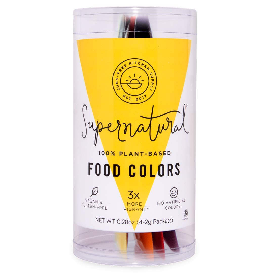 Supernatural Kitchen 100% Plant-Based Food Colors, 4 Packets, 0.28 oz (2 g) Each