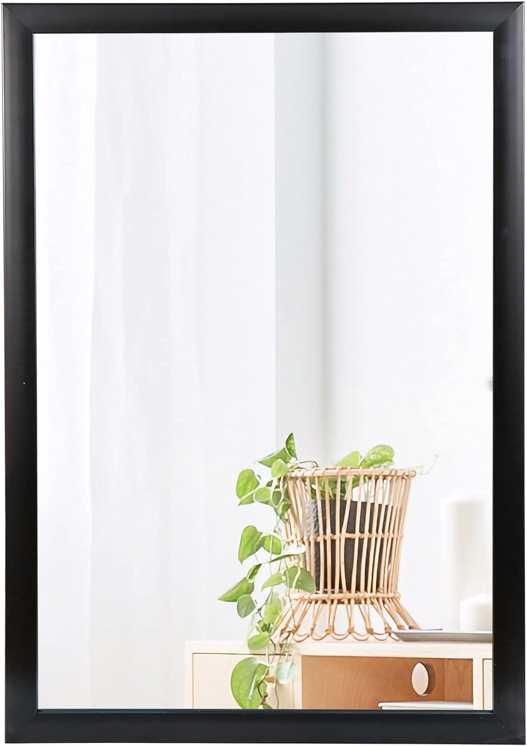 Rectangular Wall Mirror 24" x 36" Modern Decorative Bathroom Mirror for Bedroom, Entryway, Living Room, Vanity, Black