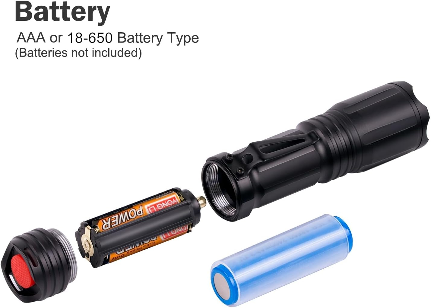 Upgraded Zoomable Red Flashlight, 4 Color in 1 Flash Light, Green Red Blue White Multi-Color RGBW Led with Memory for Night Vision, Fishing, Astronomy(Batteries Not Included)