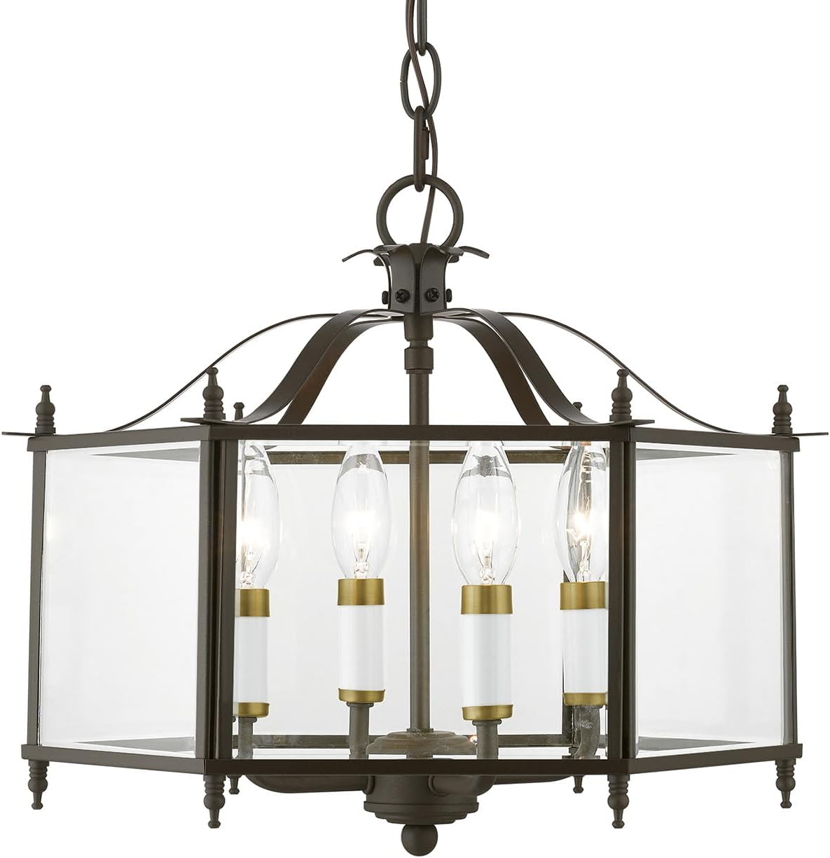Livex Lighting Livingston 4 - Light Pendant in  English Bronze/Antique Brass