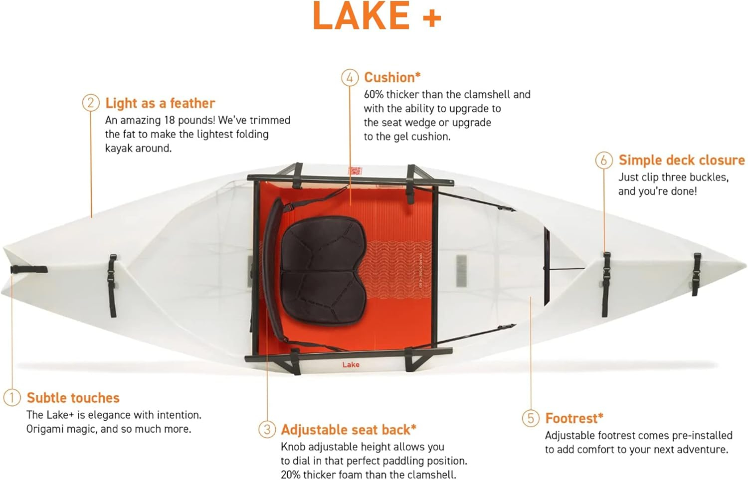 Oru Kayak Foldable Kayak Lake Sport | Lightweight, Portable & Stable - Lake and River Kayaks - Beginner to Intermediate