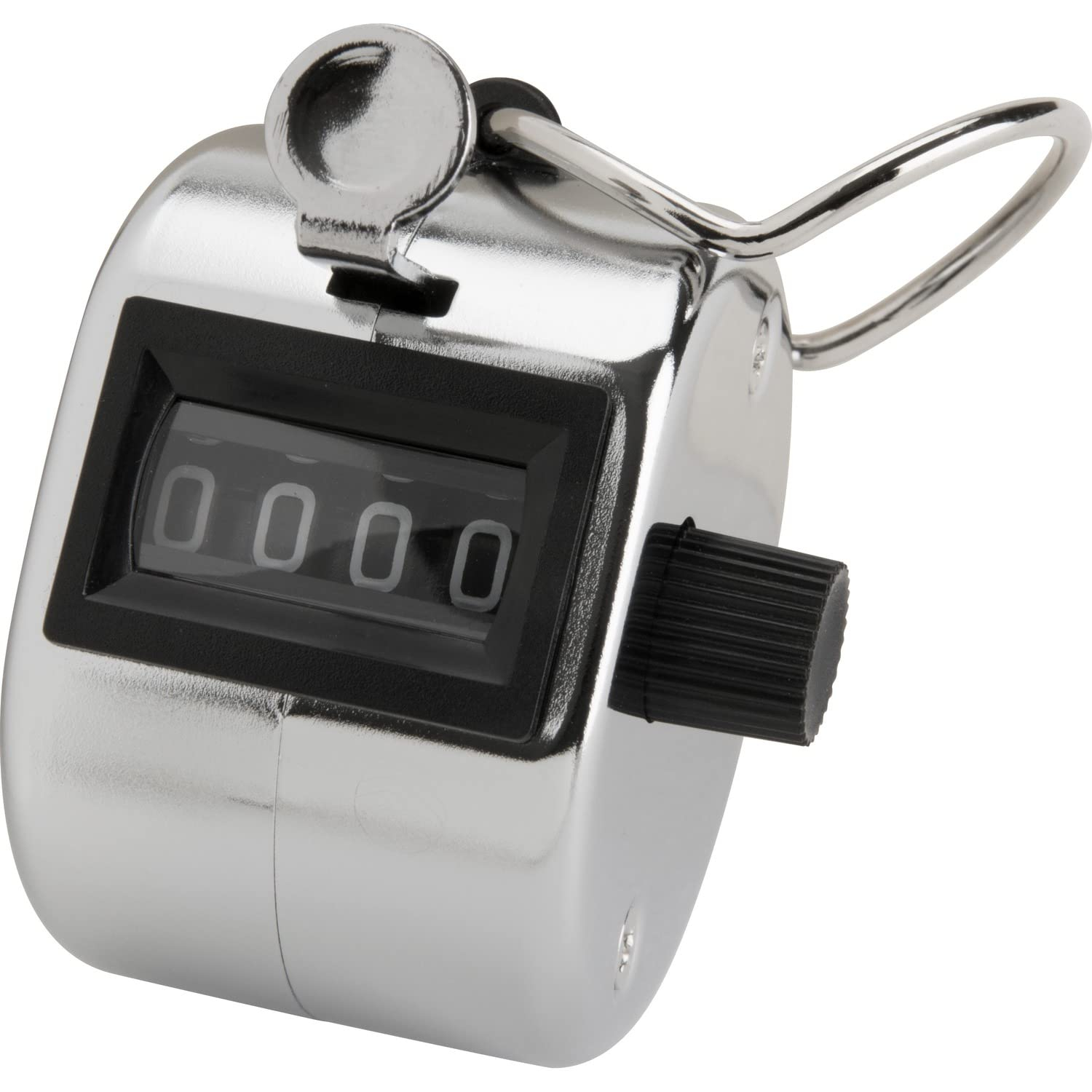 Sparco Finger Ring Tally Counter 4 Digit - Finger Ring - Handheld - Chrome Plated Steel - Silver