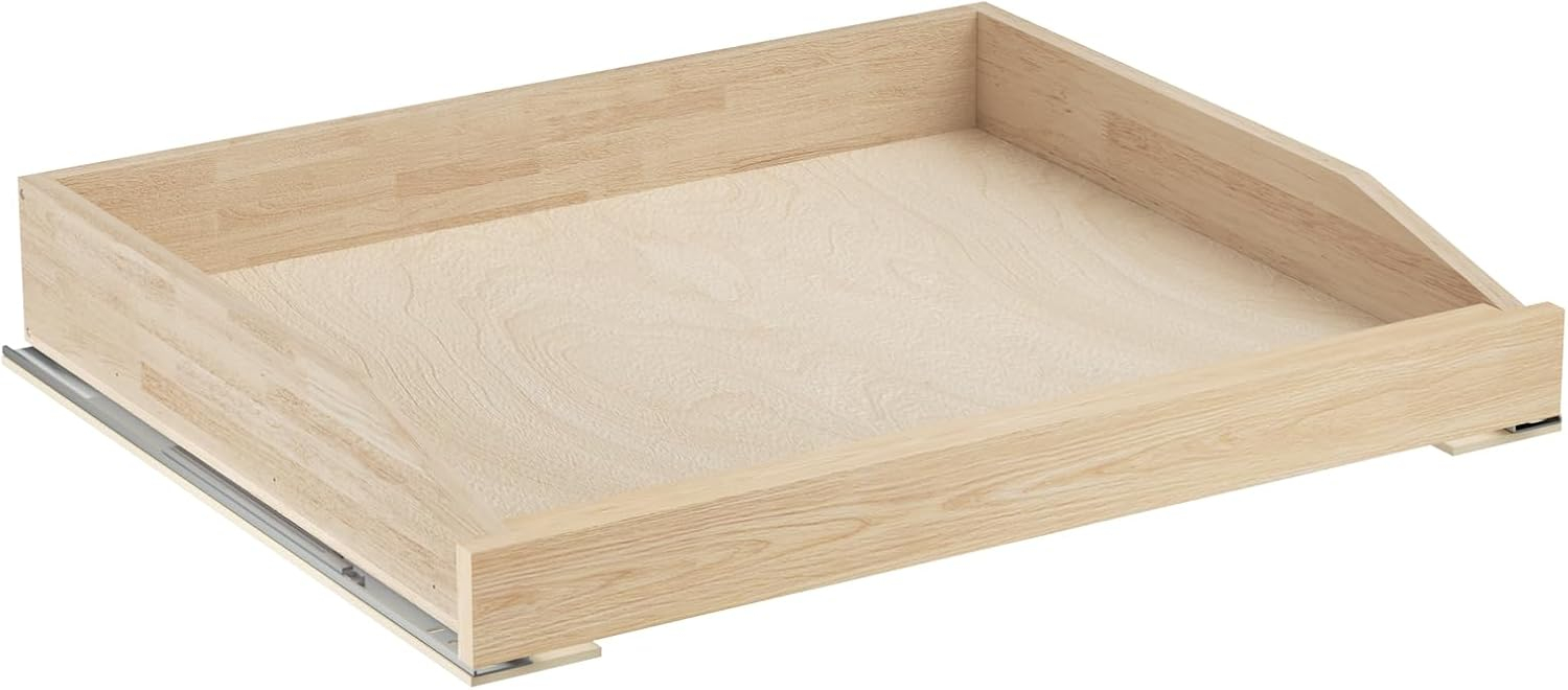 LOVMOR Single Pull Out Cabinet Organizer 25½”W x 21”D, Soft Close Slide Out Drawer Storage Shelves for Kitchen, Wood Cabinet Shelf Pull-Out Organizer Storage for Base Cabinets