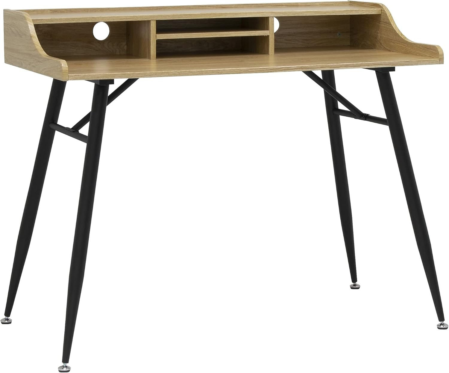 Calico Designs Woodford 45"Wood Writing Desk with Storage Hutch in Black/Ash