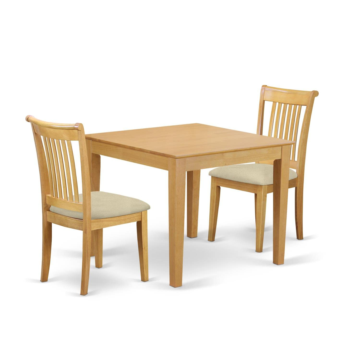 Classic Oak 36" Square Dining Set with Cushion Seat Chairs