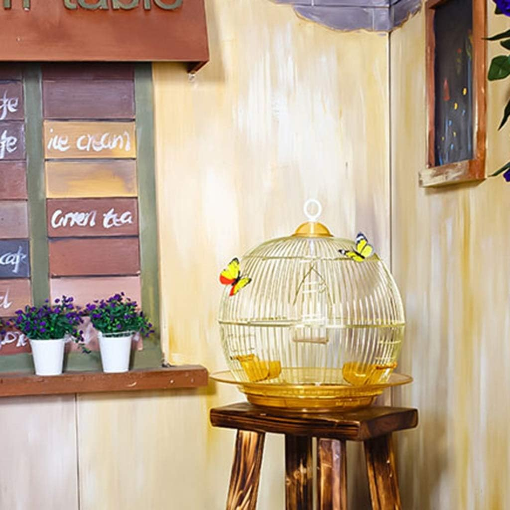 Flight cage for Parakeets Decorative Bird Cages Home Decor,Affordable Retro Golden Bird Cage, Elegant Decoration Parrot Cage, Dove Pearl Bird Canary Cage, Luxury Package (Color : Gold a)