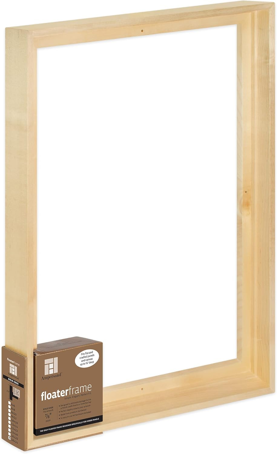 Ampersand Floater Frame - Bold, Maple, 18" x 24", 7/8"