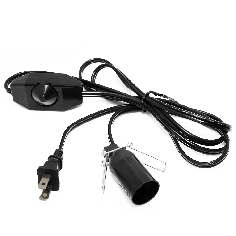 Betus Salt Lamp Cord with Dimmer Control, [Original Replacement] Power Cord with Dim Switch & Clip for All Himalayan Crystal Salt Lamps - UL Listed 6 Feet Long 110V US Standard