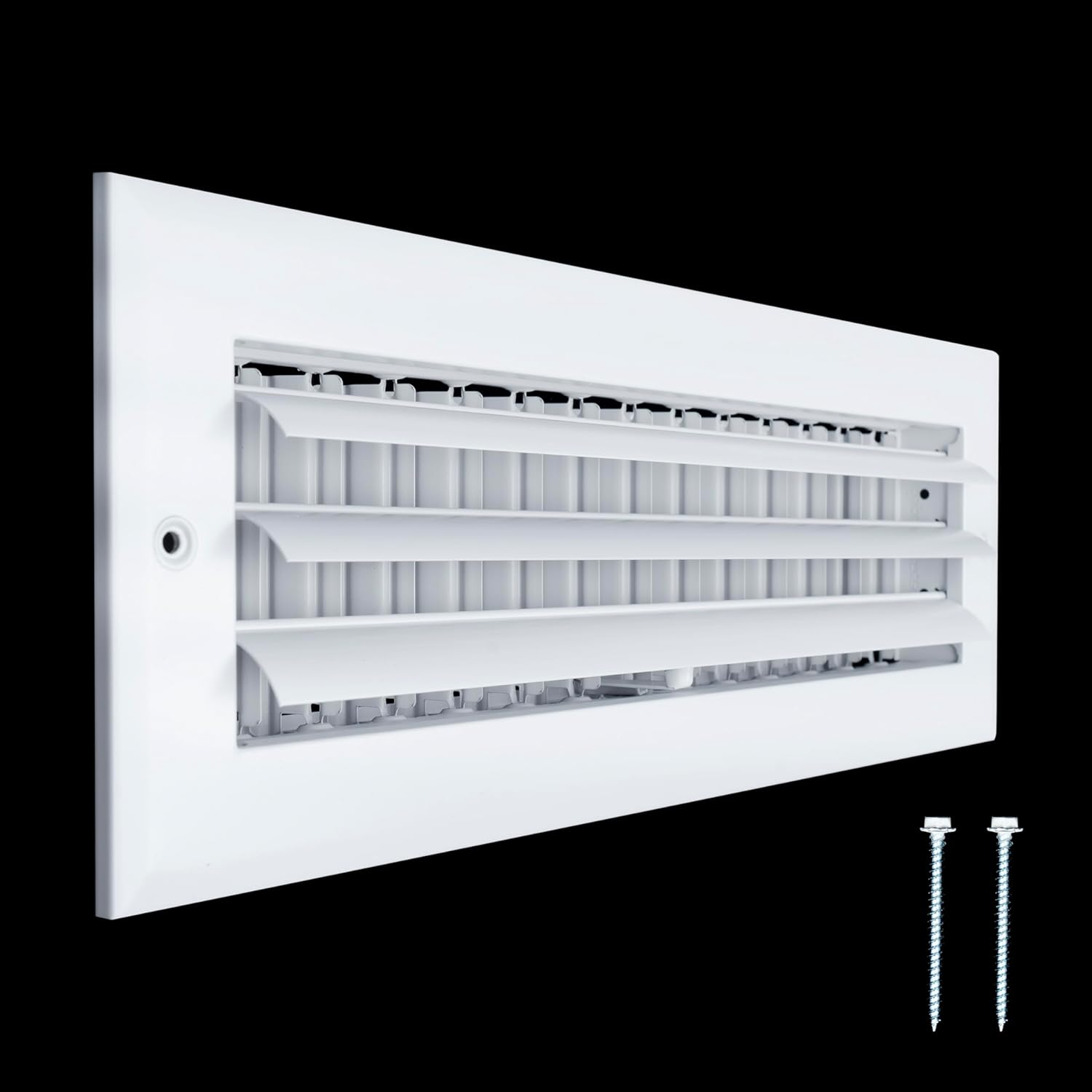 Fits 14x4 Duct Opening Aluminum 1-WAY Adjustable Air Supply Grille by Handua | Curved Blade Register Vent Cover for Sidewall & Ceiling | White | Outer Size: 15.75" X 5.75"