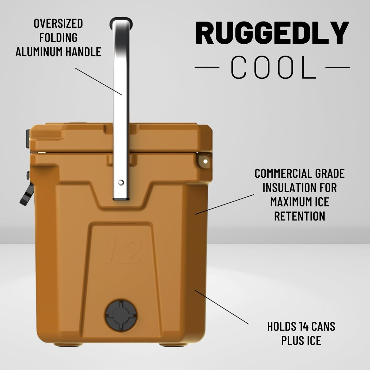 Camp Zero 15 Can Hard Sided Thermocooler, Roto Molded, Clay