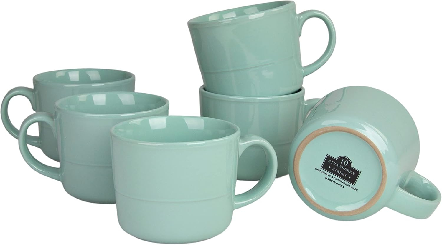 Seafoam Ceramic 12 oz Microwave Safe Mug Set of 6