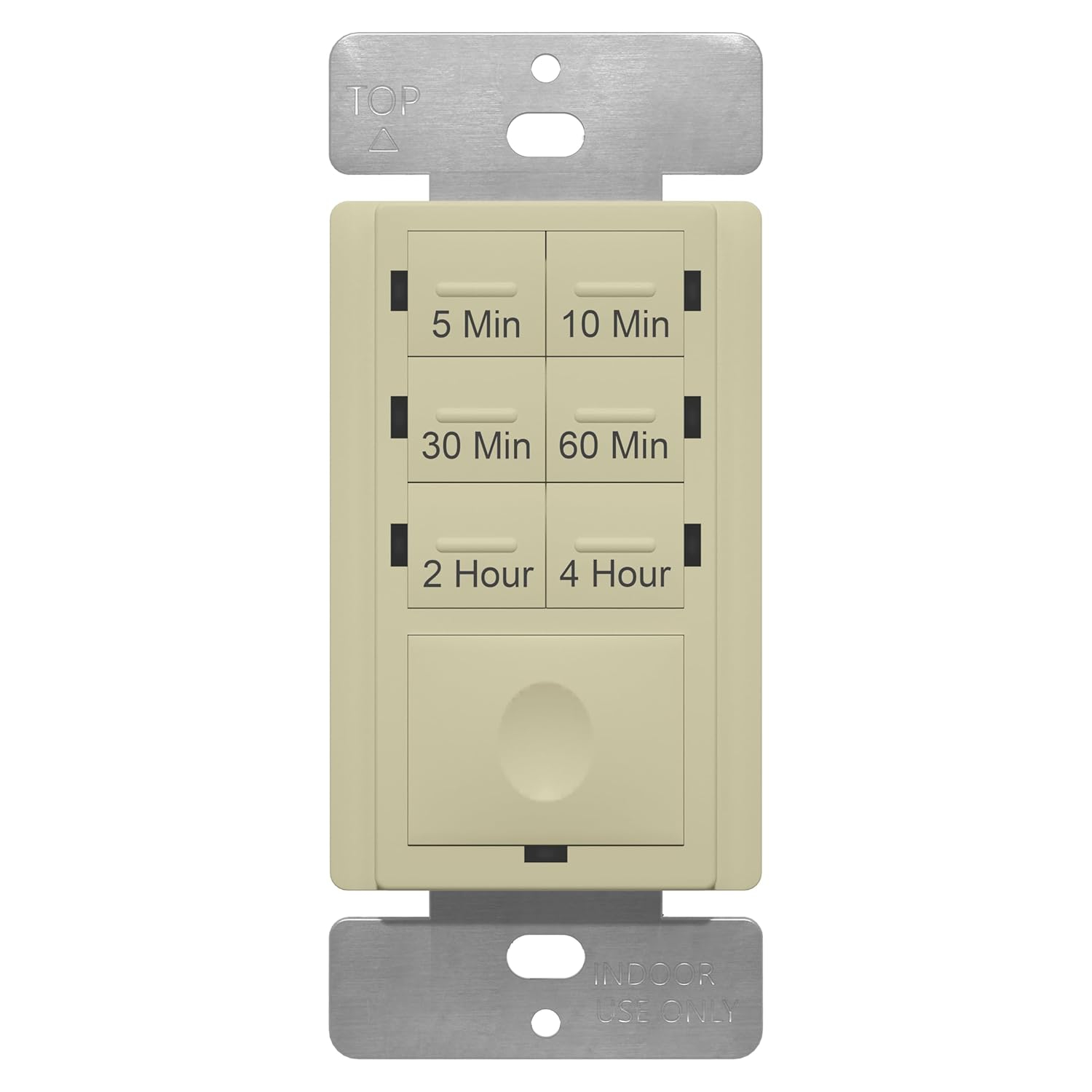 ENERLITES 4-Hour Countdown Timer Switch, 5-10-30-60 Min, 2-4 Hour, for Bathroom Fans, Heaters, Lights, LED Indicator, 120VAC 800W, No Neutral Wire Required, UL Listed, HET06-J-I, Ivory