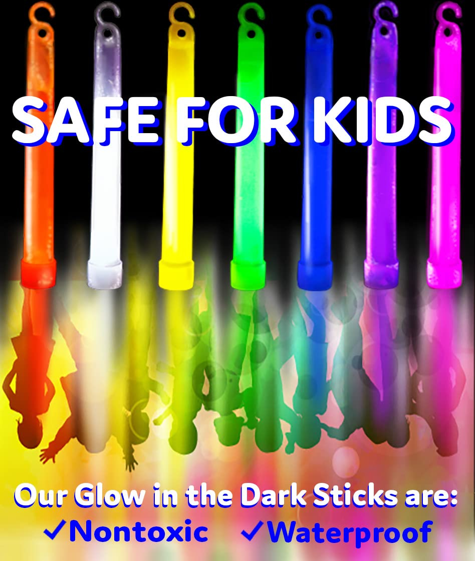50 Multi Color Ultra Bright Glow Sticks Bulk - 12 Hour Duration - Versatile Use Glow Sticks for Parties, Emergency Light, Camping, and Survival Kit