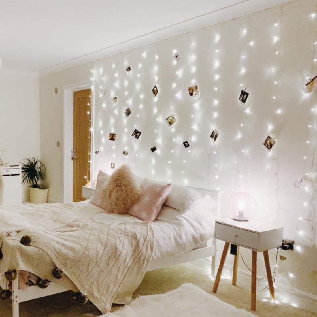 Cool White LED Curtain Fairy Lights for Indoor/Outdoor Use