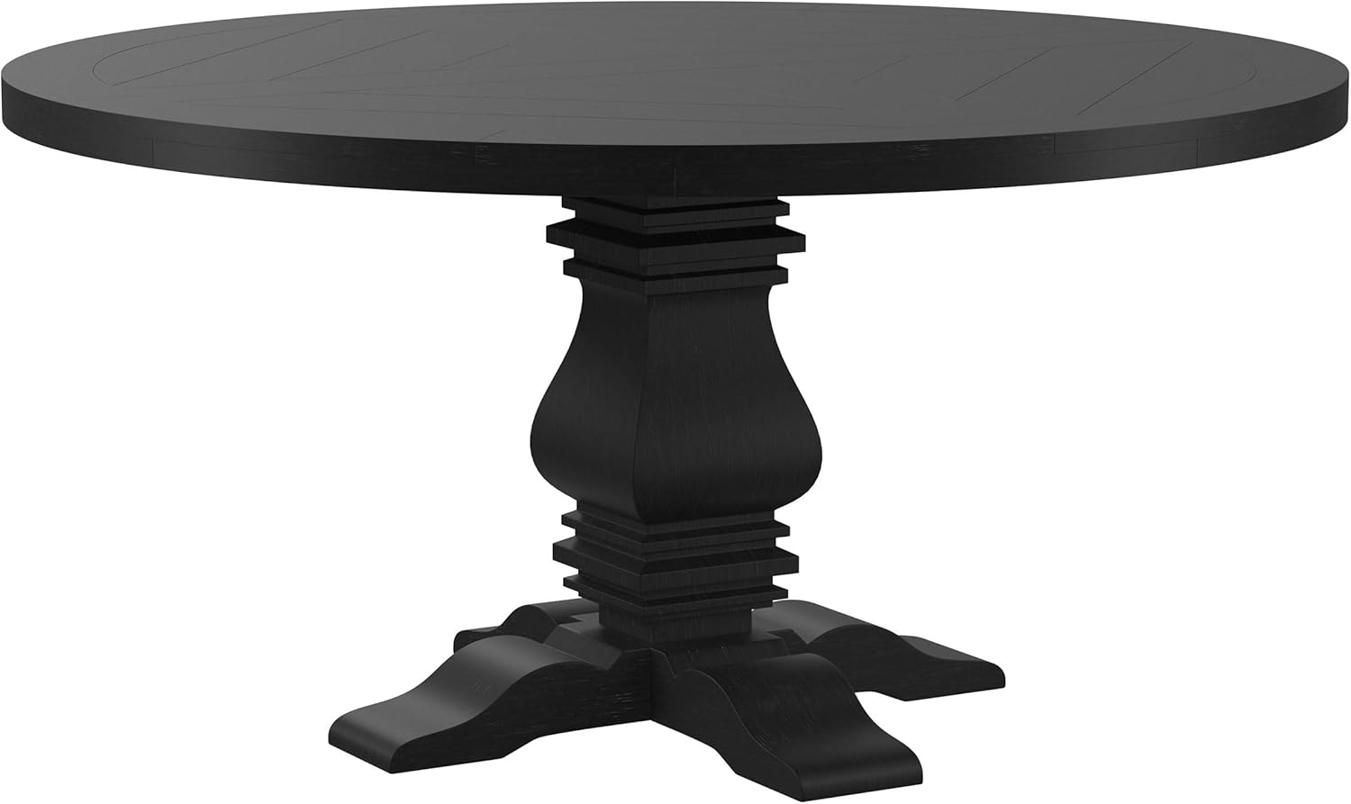 Coaster Florence Wood Round 60-inch Pedestal Base Dining Table Black