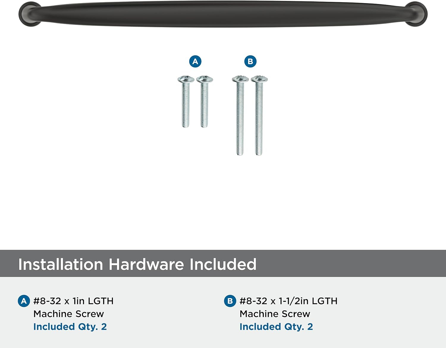 Amerock Kane 10-1/16 inch (256mm) Center-to-Center Black Bronze Cabinet Pull